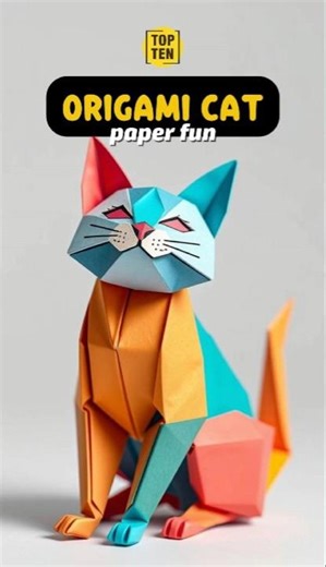 Origami Cat 🐱 | Paper Folding Magic #usashorts