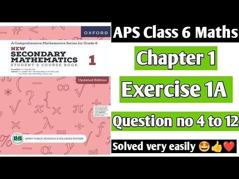 Exercise 1A || Question no 4 to 12 || Oxford secondary mathematics book 1 updated edition