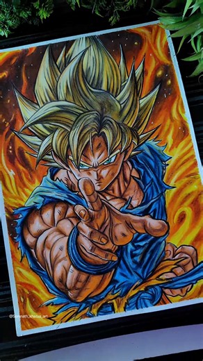 Goku Drawing Colour 🔥Super Saiyan 3 | Dragon Ball Z Son Goku Drawing #shorts #goku #drawing