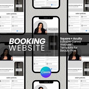 Editable Salon Booking Website Template | Canva Link for Lash & Brow Artists | Square or Acuity Appointment Page | Digital Download - Etsy