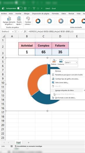 Sabias que puede hacer grafico de anillo en Excel mira esto #Excel #tutorial #office #yerrihz | Yerrihz