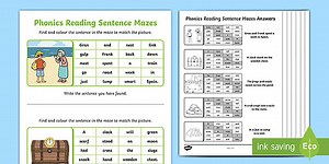 Phase 4 Phonics Reading Sentence Mazes