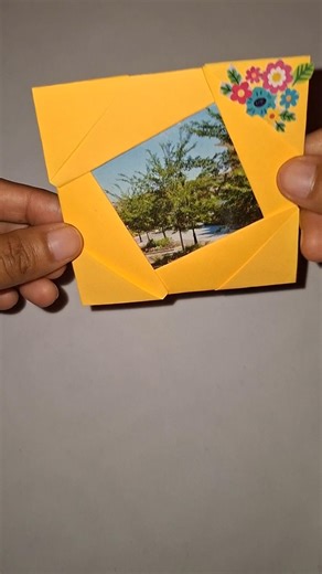 Idea de cómo hacer un marco de papel para fotos #diy #ideas #craft #origami