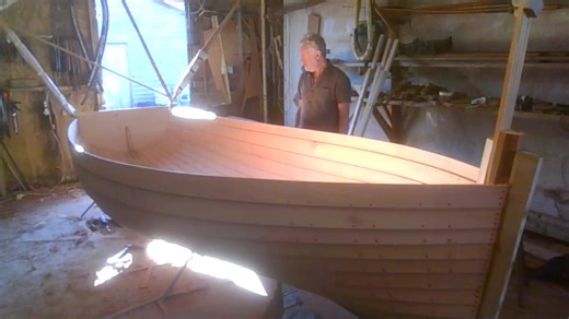 Got the moulds out today. Started the boat 4th August, planked up 25th September. Now to fair the sheer. | Nick Smith Clinker Motor Launches