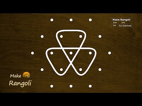 Small Sikku kolam with 5x3 dots | Easy Rangoli Designs | Make Rangoli