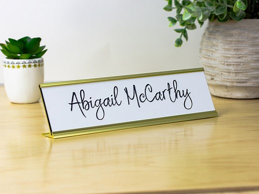 Custom Name Desk Plate | Personalized Name Plate | Choose Your Font and Color! - Etsy