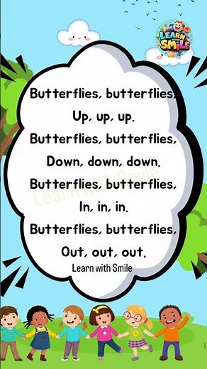 English poem | Butterflies 🦋 | English Poem for Kids | Poem in English for Kids | Poems | Kids Poems