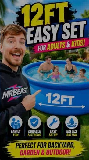 12FT Easy Set Pool for Adults & Kids 😱 | Giant Backyard Family Pool Review! #ytshorts