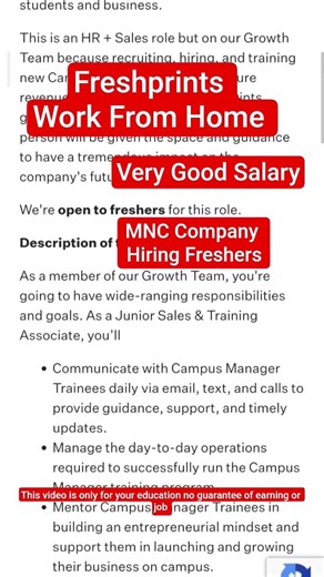 Fresh Prints Work From Home Jobs 2026 | Work From Home #shorts #trending #yt #viral