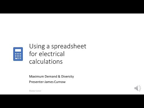 Using a spreadsheet for electrical calculations-maximum demand
