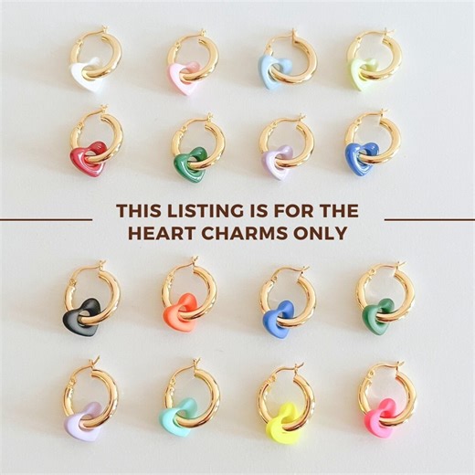 Heart Hoop Earring Charms, Resin Love Charms (5mm Hole) - Etsy