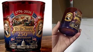 America 250th Anniversary “We The People” Heritage Whiskey Glass, Declaration of Independence Printed Glasses, 250 Anniversary Whiskey Bottle, for Liquor Scotch Bourbon, Day Patriotic Gift(2pcs)