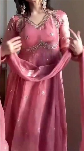 Trending Pink Satin Silk Anarkali Suit Design 2026 💖 Stunning Wedding & Party Wear Look 😍 #shorts