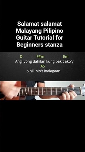 Salamat salamat Malayang Pilipino Guitar Tutorial for Beginners stanza