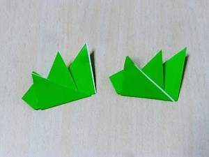 Cara membuat rumput. Origami. Seni melipat kertas.