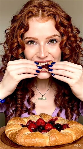 Galette de Frutas Vermelhas | ASMR #oddlysatisfying #mukbang #eatingsounds #food #satisfying