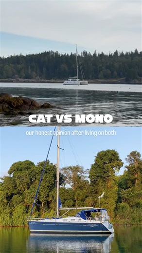 After sailing over 20,000 nm on our monohull ForTuna and 7,000 nm on the catamaran Zambezi, we’re finally ready to share our honest opinion on the never-ending Catamaran vs Monohull debate. For this review, we compared both boats in 4 key aspects: 1️⃣ Sailing performance on long passages A tie. The cat is faster, but needs way more wind to move. Moreover when sailing close-hauled, the main dominates and maneuvering in higher winds often requires the engine’s help. 2️⃣ Sailing comfort This one su