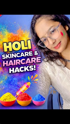 Holi Skincare & haircare hacks 🫟✨ #ytshorts #holihacks #holispecial #holispecial #gungunmakeoverss