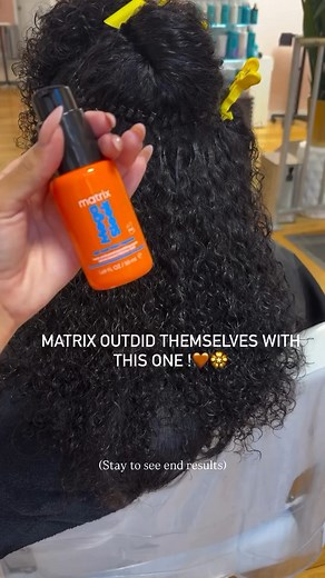 Salon trials in progress: this 96H Anti-Frizz Topcoat is giving major gloss power! 💇‍♀️💎 #Matrix #96HTopCoat #MatrixHair #SilkPress | Matrix Professional Hair Color & Care