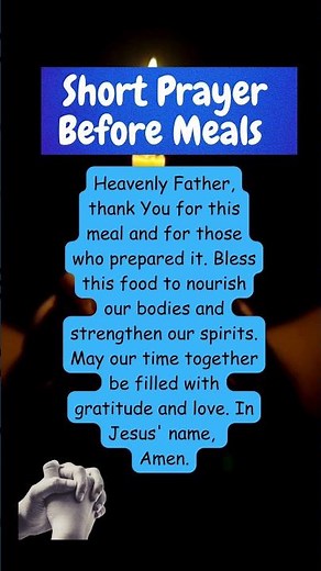 Short Prayer Before Meals #short prayer