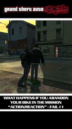 Short Video - Abandoning your bike during the mission "Action/Reaction" in GTA EFLC (TLAD) #gta4