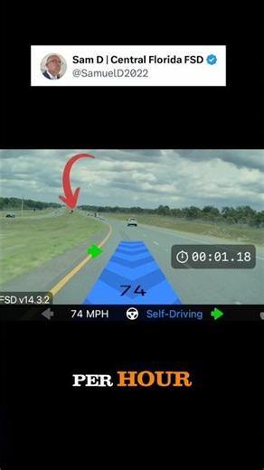 Tesla FSD Spots A Cop And Does Something Smart #Tesla #FSD #FullSelfDriving