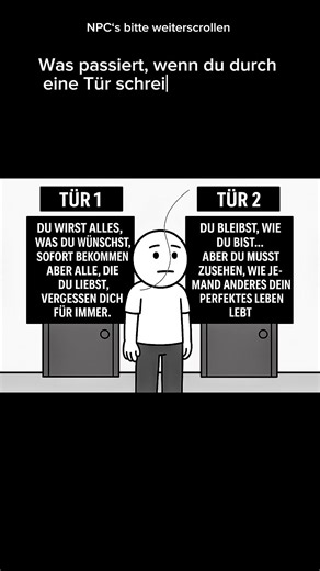 Welche Tür nimmst du? 👀 #fürdich #animation #gedankenexperiment #strichmännchen