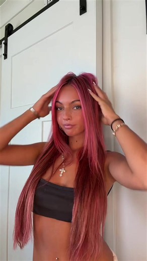 Js like magic #pinkhair #hairchange #pink #ariana #fyp | Change Hair Color