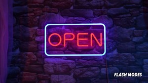 16 Inch LED Open Sign, Ultra Bright 5 Modes Neon Open Sign with 5 Levels Dimmable, USB & Battery Powered Light Up Sign for Business Window Storefront Cafe Bar