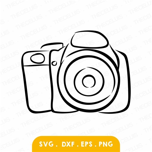 DSLR SVG PNG Files: Camera Line Art Clipart for Cricut, Silhouette (digital Download) - Etsy