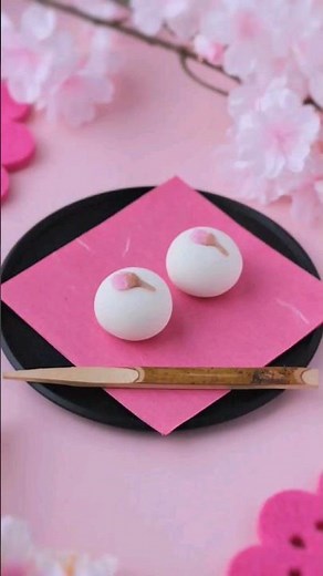 【粘土で作る和菓子】粘土で桜饅頭を作りました🌸 #フェイクスイーツ #ハンドメイド #shorts