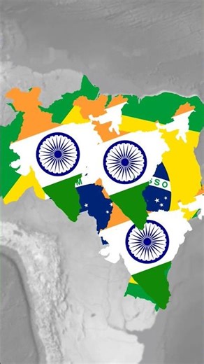 Brazil कितना बड़ा है? India भी छोटा लगेगा! 🌍 #facts #worldmap
