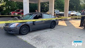 A wild and deadly night that started in Philadelphia, involving multiple stolen cars, a stolen dog and hit-and-run crashes, stretched into Montgomery county, officials say, ultimately ended with this stolen car left running at a Trappe gas station and the suspect caught nearby trying to steal a bike to get away. Now, the man, who police say was high on PCP during the July crime spree, is facing multiple charges, including murder. https://bit.ly/3xEZcIh | KYW Newsradio