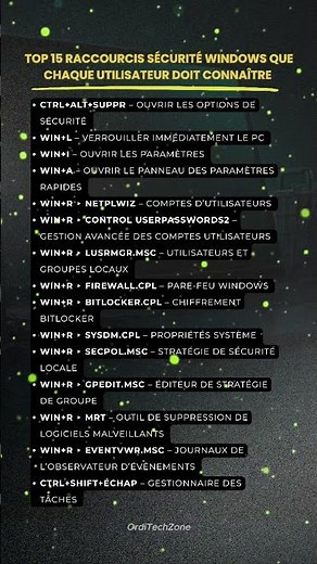 RACCOURCIS SÉCURITÉ WINDOWS QUE CHAQUE UTILISATEUR DOIT CONNAÎTRE