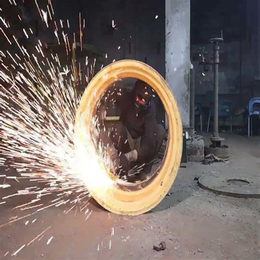 Large Tractor Wheel Rims Are Repaired in Factory | Agricultural Machinery Rim Repair Process