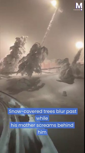 Teen speeds alpine coaster, leaving his mother screaming down icy track