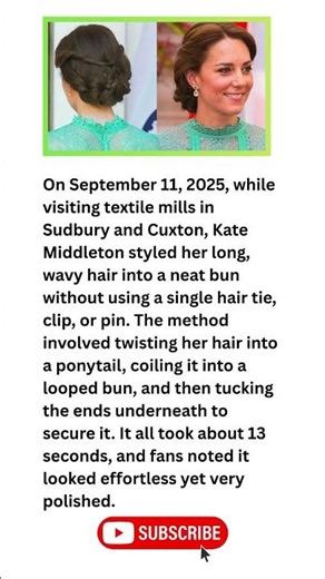 Kate Middleton’s Hair Secret 👑 How She Creates a Pin-Free Chic Bun