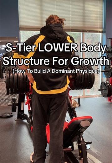S-Tier lower body workout structure for muscle growth. Quad and hamstring hypertrophy programming for bigger legs🦵 • Coaching Programs in Bio #legday #hypertrophy #gymtok #legworkout #bodybuilding