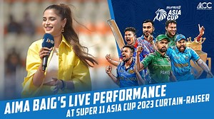 16M views · 1M reactions | Aima Baig's live performance at Super 11 Asia Cup 2023 curtain-raiser at Multan Cricket Stadium. #AsiaCup2023 | Pakistan Cricket Team | Facebook
