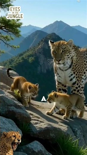 Breathtaking Drone View of a Leopard Family Above the Clouds