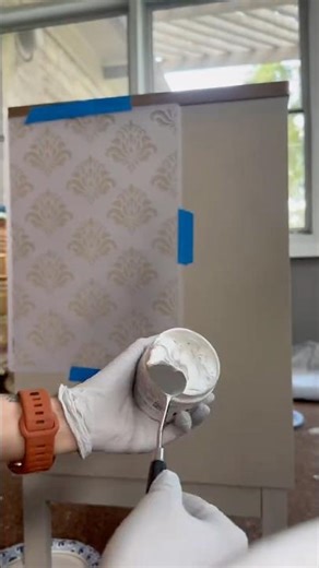 Dimensional stenciling using Art Stories by stamperia! #diy #furnitureflip #diyprojects