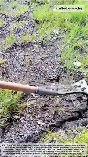 Manual Double-Blade Weed Removal Tool for Fast Ground Clearing #farming