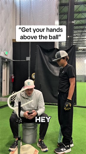 Get your hands above the ball and stay behind the baseball #mlb #baseball #baseballlife #baseballseason #swingmechanics #baseballtiktoks #swingsync
