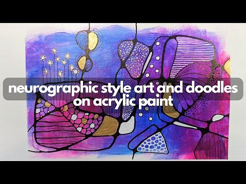 Purple Shades of Neurographic Art Style Lines and Doodles