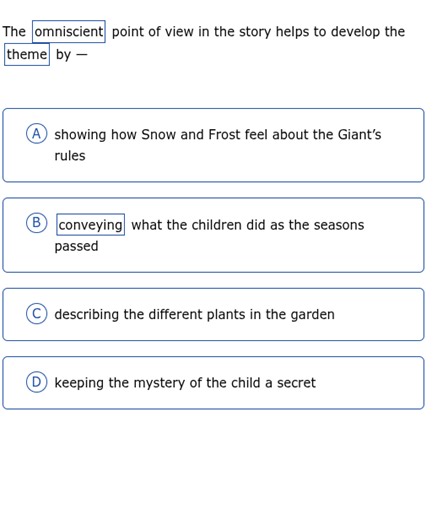 The omniscient point of view in the story helps to develop the ... | Filo
