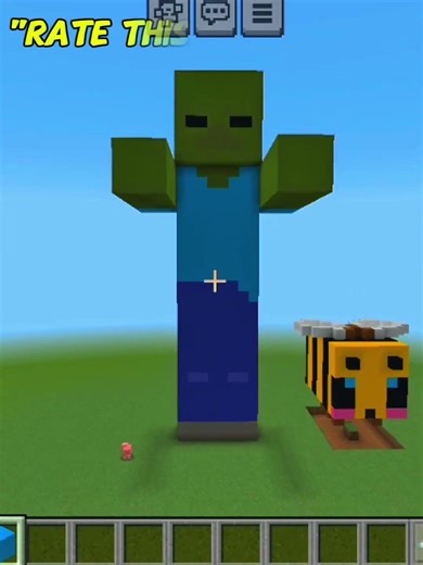 Minecraft game but I build a statue of a zombie #minecraft #gaming #shorts #statueofzombir