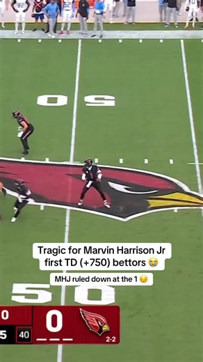 Michael Carter ( 650) ran it in for the first TD 😅 #marvinharrisonjr #cardinals #titans #nflweek5 | SportsLine