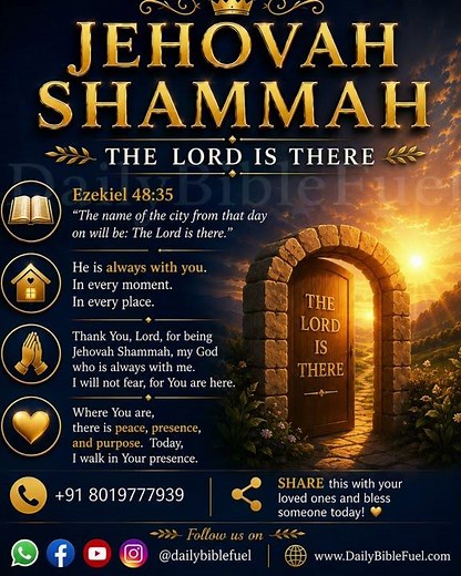 Jehovah Shammah | The Lord Is There 🙏 | Names of God Series