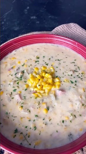 Crockpot Corn Chowder So Easy And Delicious!😋 Recipe in Description #chowder