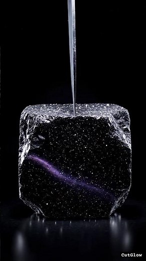 Cutting Element 85 – Astatine! ⚛️💜 The Rarest Element Ever! #shorts